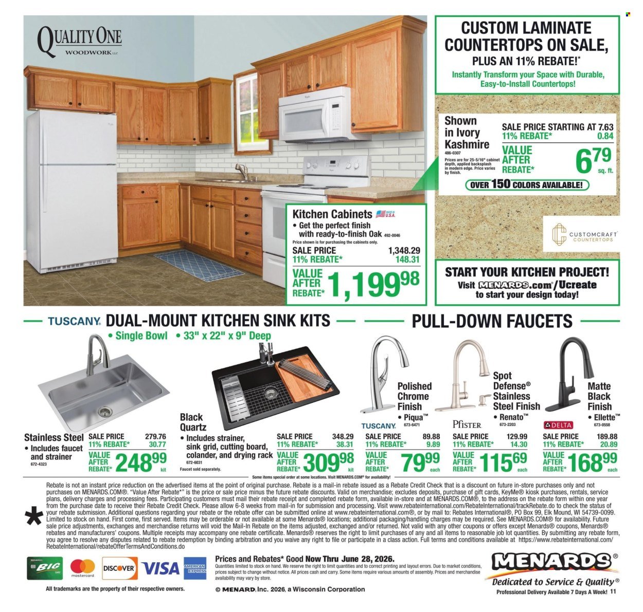 MENARDS ad - 11% Rebate* Sale