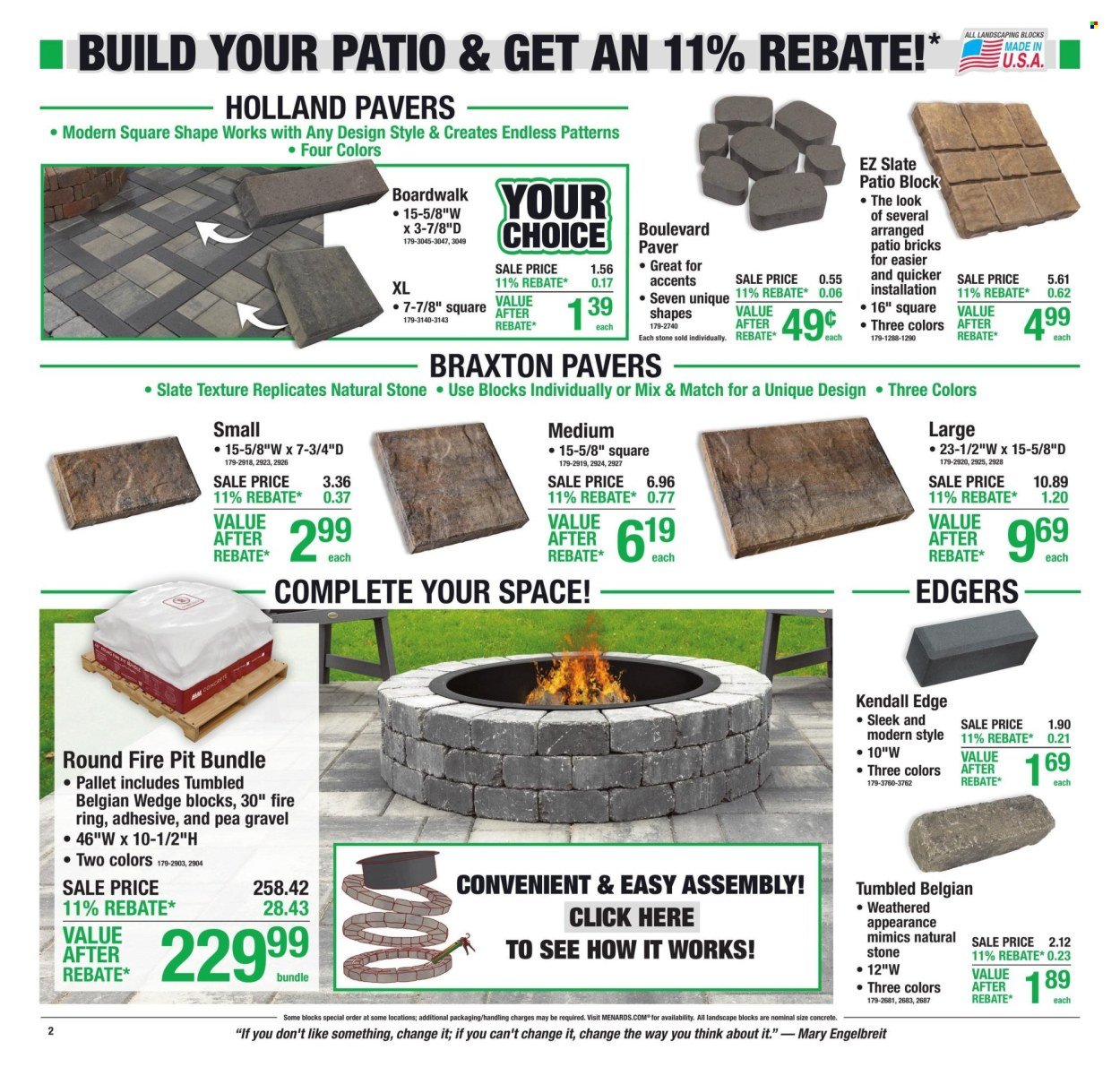 MENARDS ad - 11% Rebate* Sale