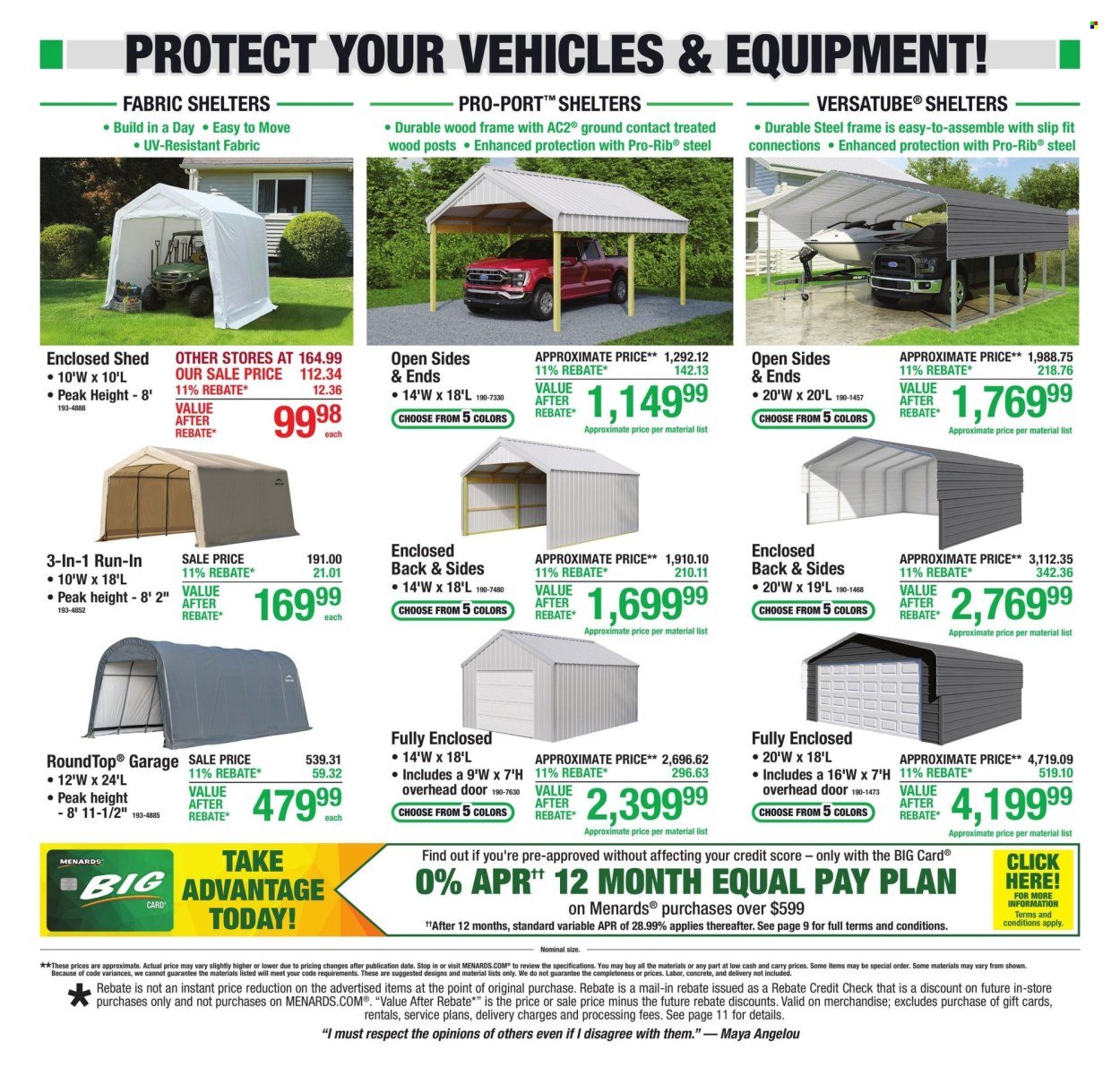 MENARDS ad - 11% Rebate* Sale