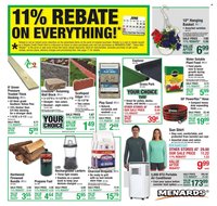 MENARDS ad - 11% Rebate* Sale