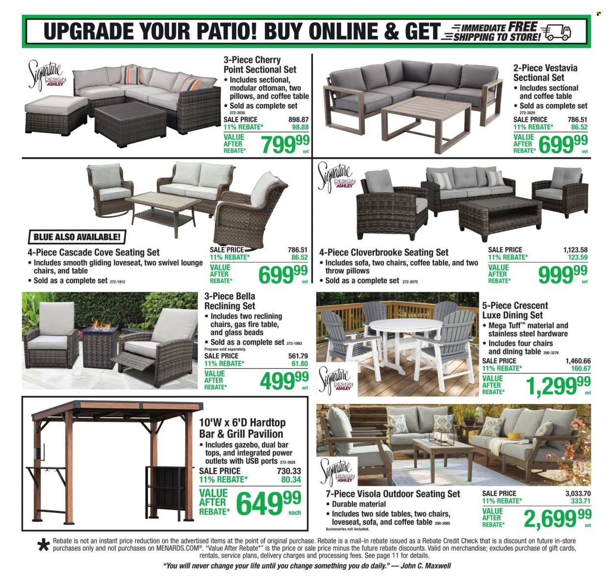 MENARDS ad - 11% Rebate* Sale