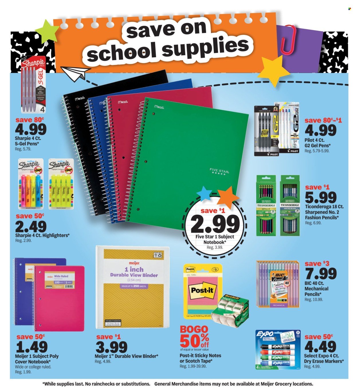 MEIJER ad - Back to School Deals