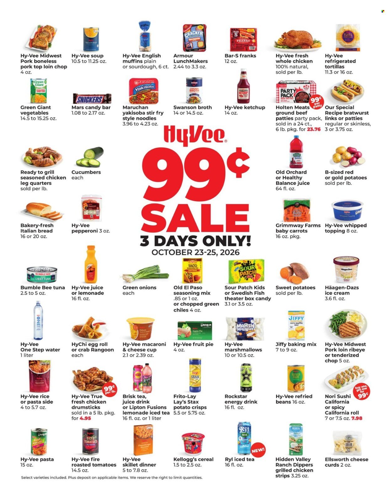 HY-VEE ad - 3 DAYS 99¢ SALE