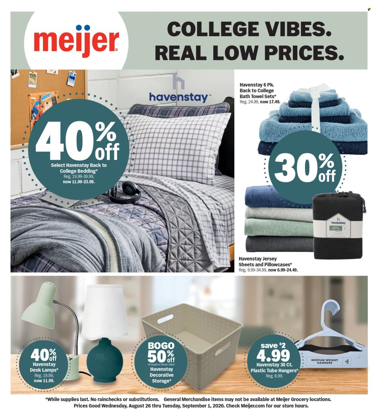 MEIJER ad - College Vibes. Real Low Prices