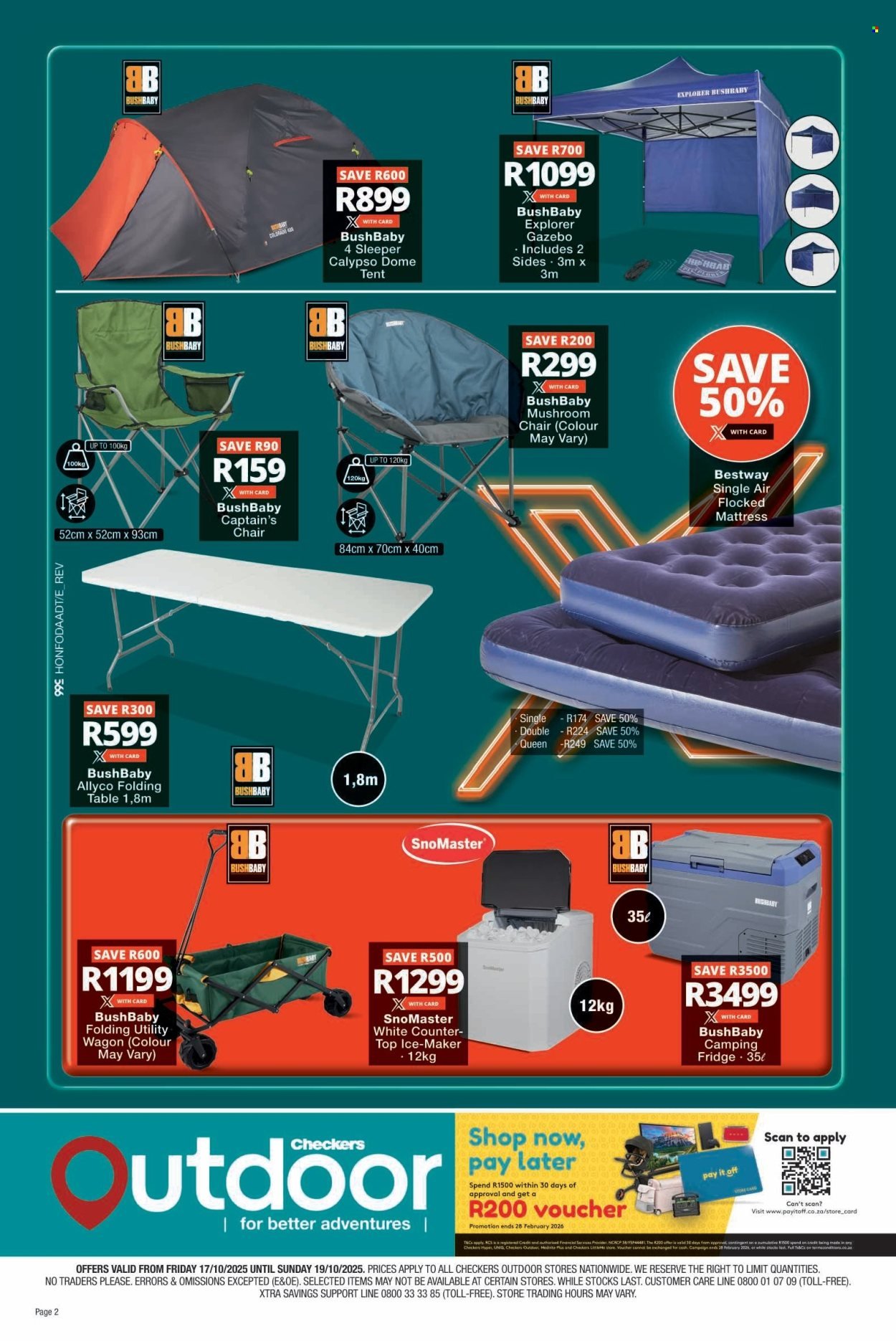 CHECKERS specials - Outdoor Xtra Xtra Wknd Promotion (2025-10-17 - 2025-10-19) | 2