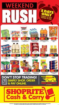 SHOPRITE specials - Cash & Carry Weekend Rush Springs