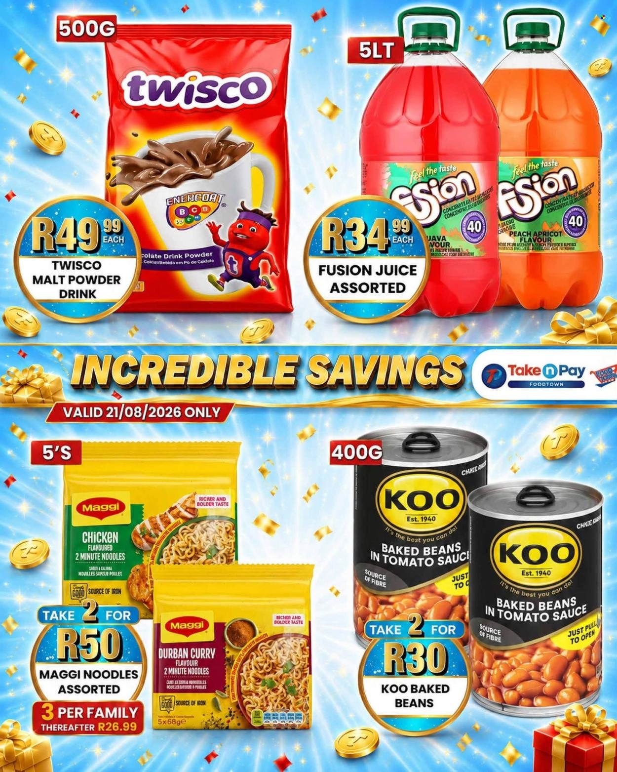 TAKE N PAY specials - From Friday 21 Aug 2026