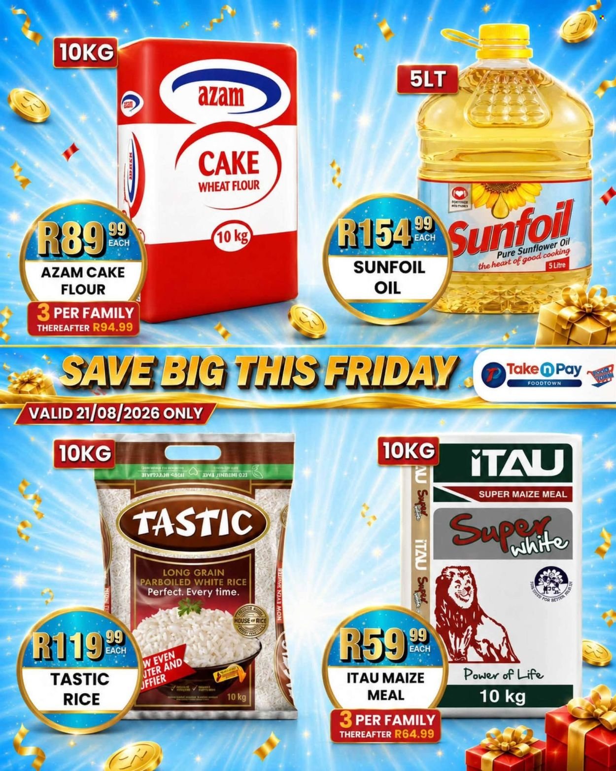 TAKE N PAY specials - From Friday 21 Aug 2026