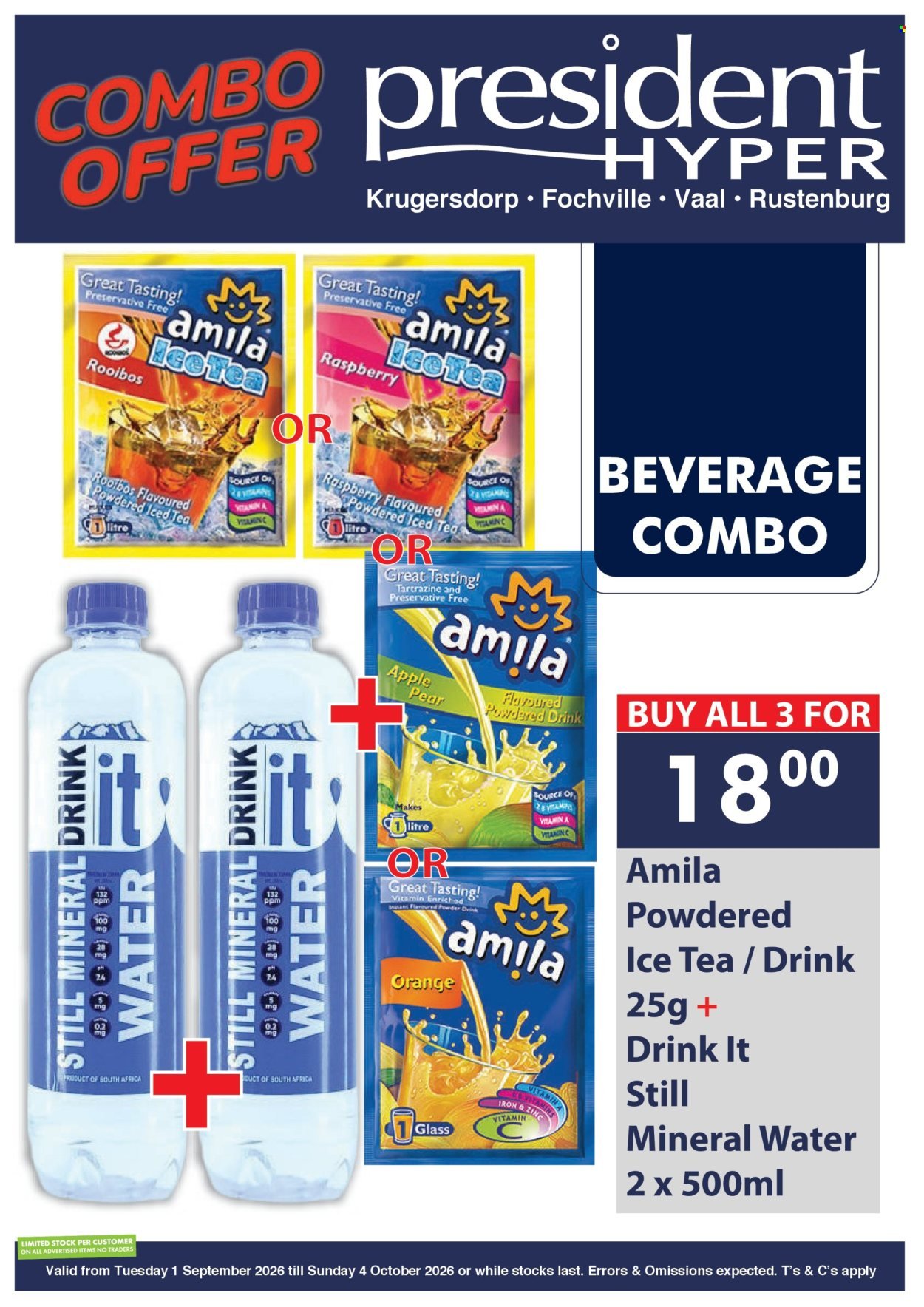 PRESIDENT HYPER specials - Combo deals