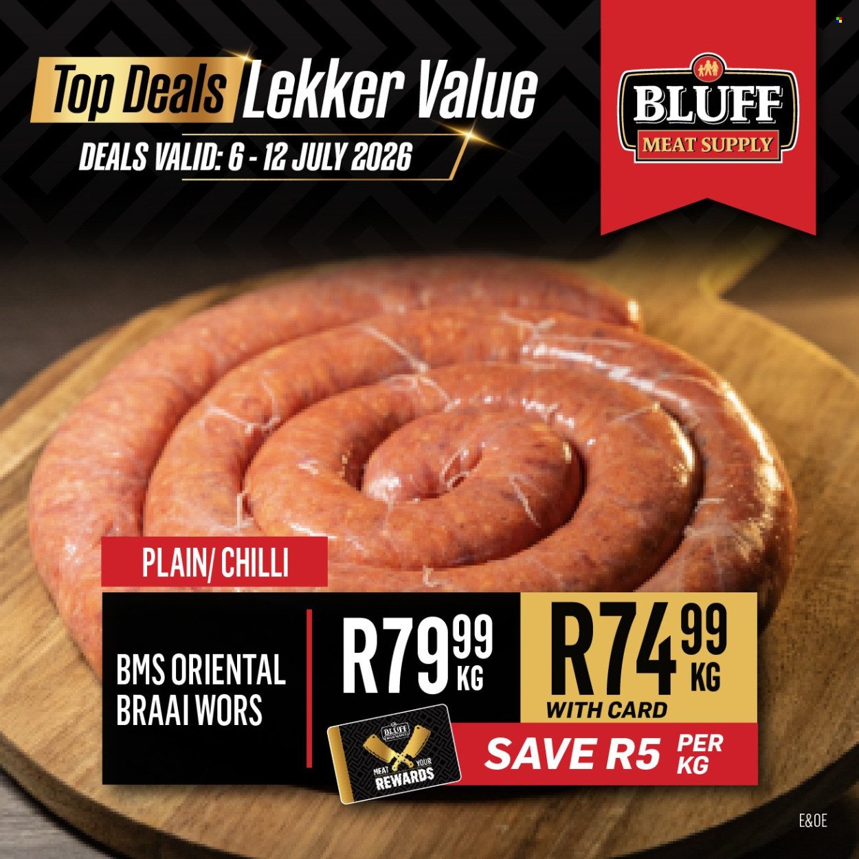 BLUFF MEAT SUPPLY specials - From Monday 6 Jul 2026