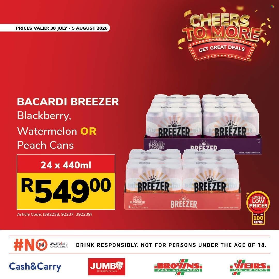 JUMBO CASH & CARRY specials - From Thursday 30 Jul 2026