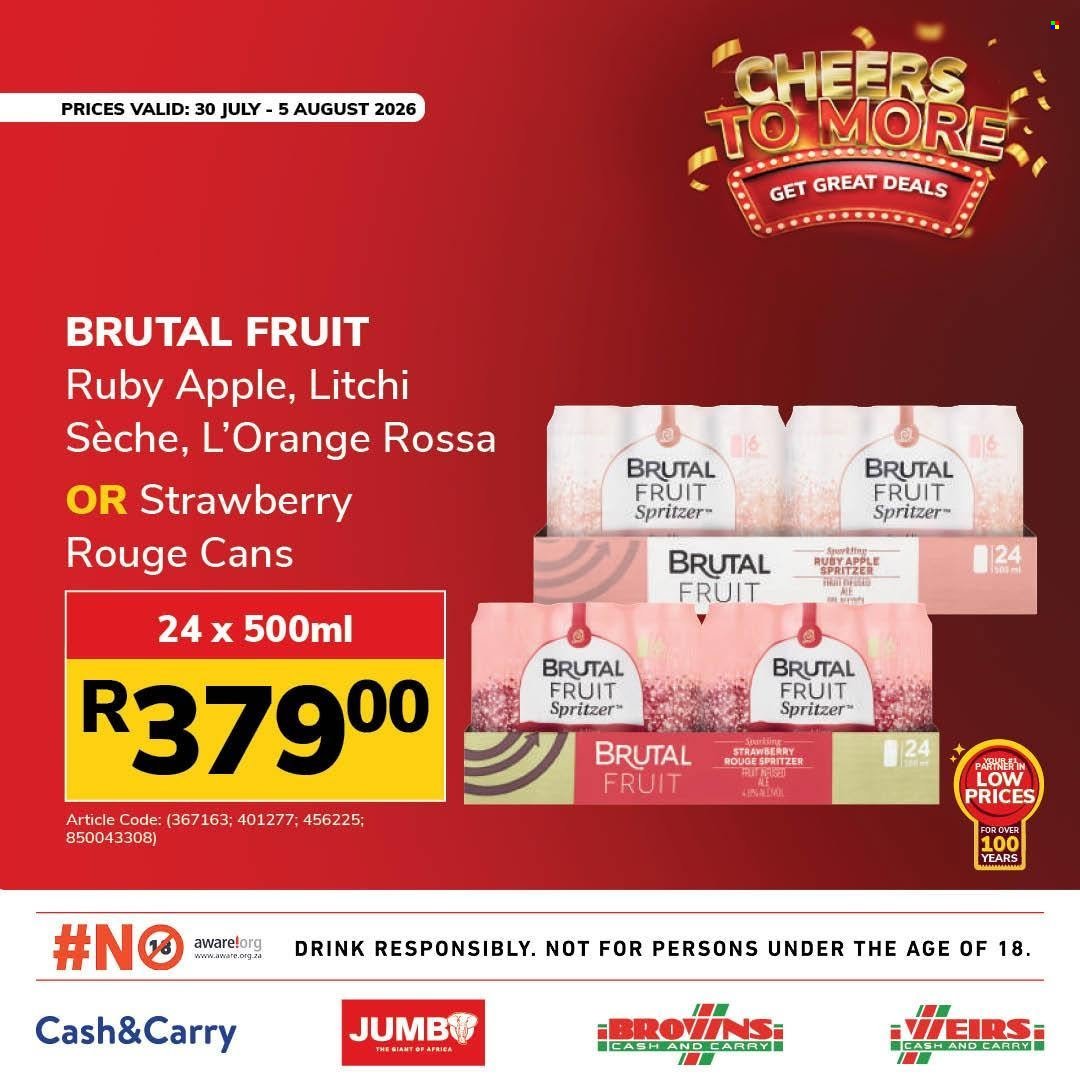 JUMBO CASH & CARRY specials - From Thursday 30 Jul 2026