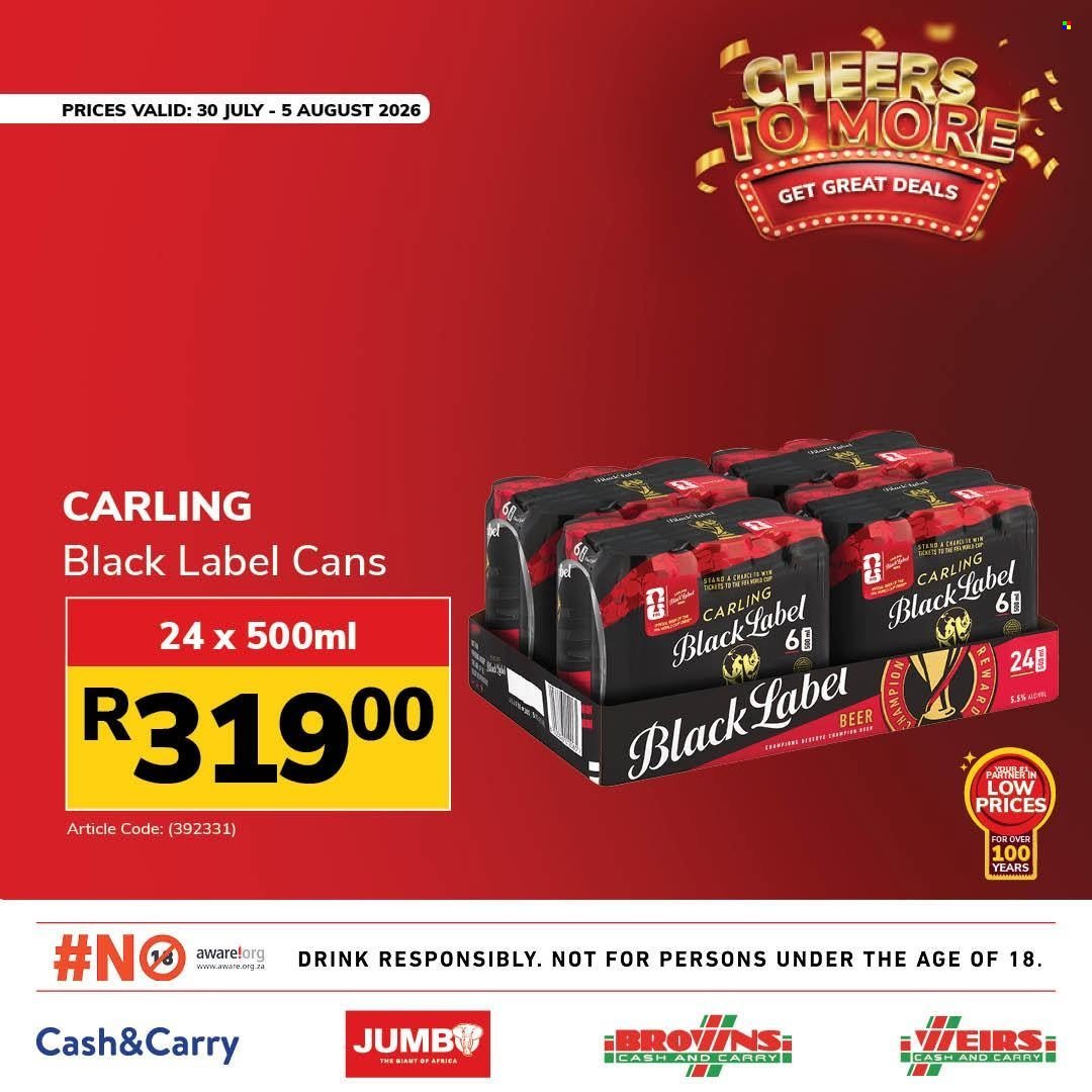 JUMBO CASH & CARRY specials - From Thursday 30 Jul 2026