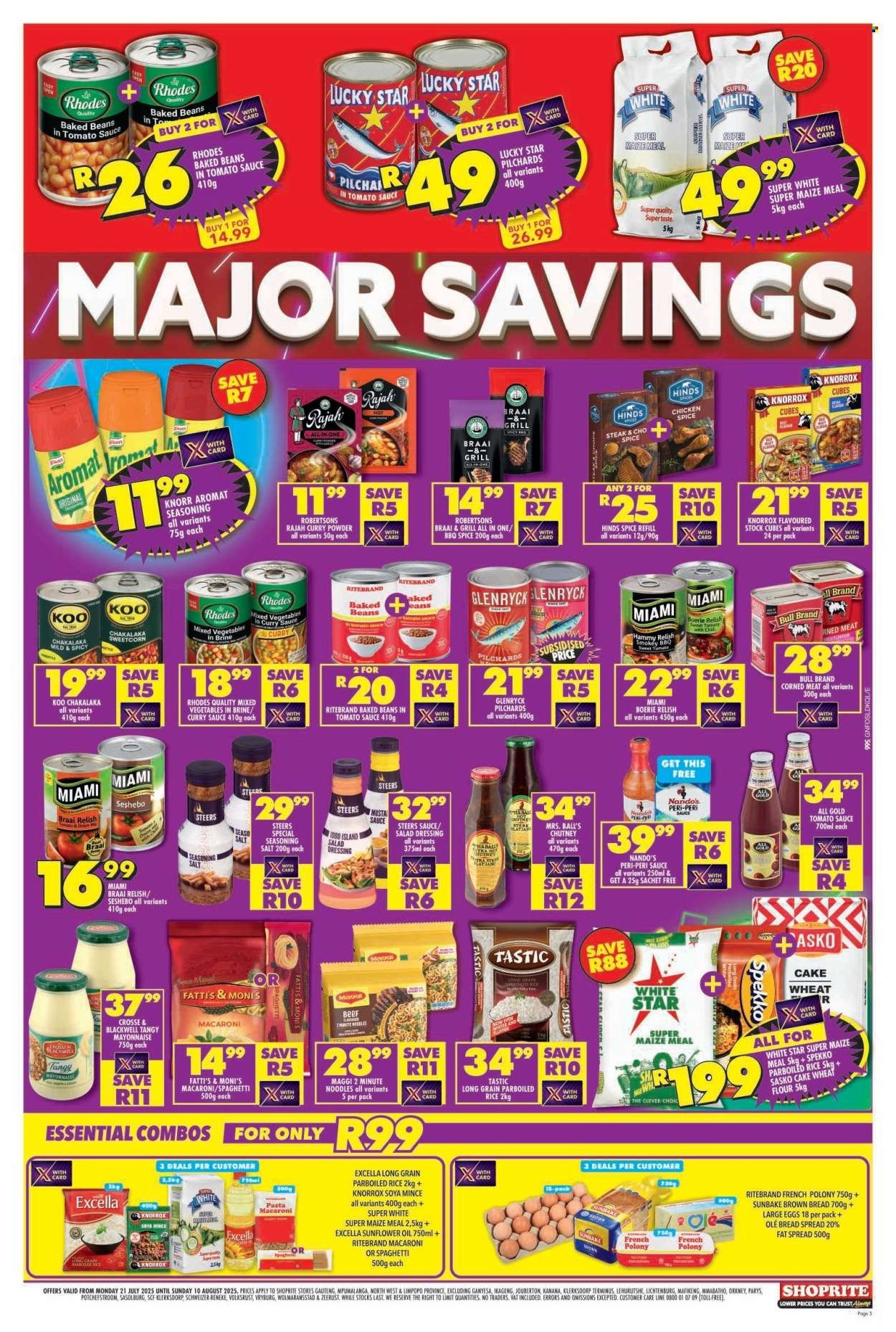 SHOPRITE specials - Major Deals Gauteng (2025-07-21 - 2025-08-10) | 5