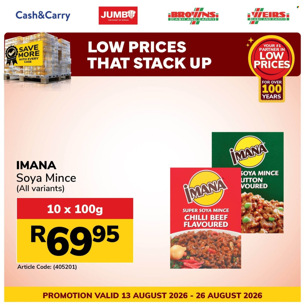 JUMBO CASH & CARRY specials - From Thursday 13 Aug 2026