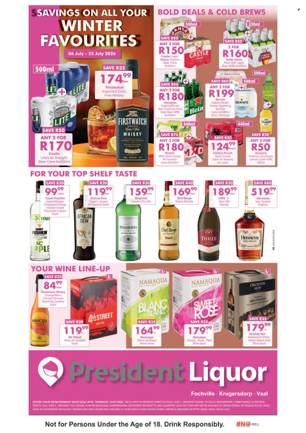 PRESIDENT HYPER specials - Liquor Specials