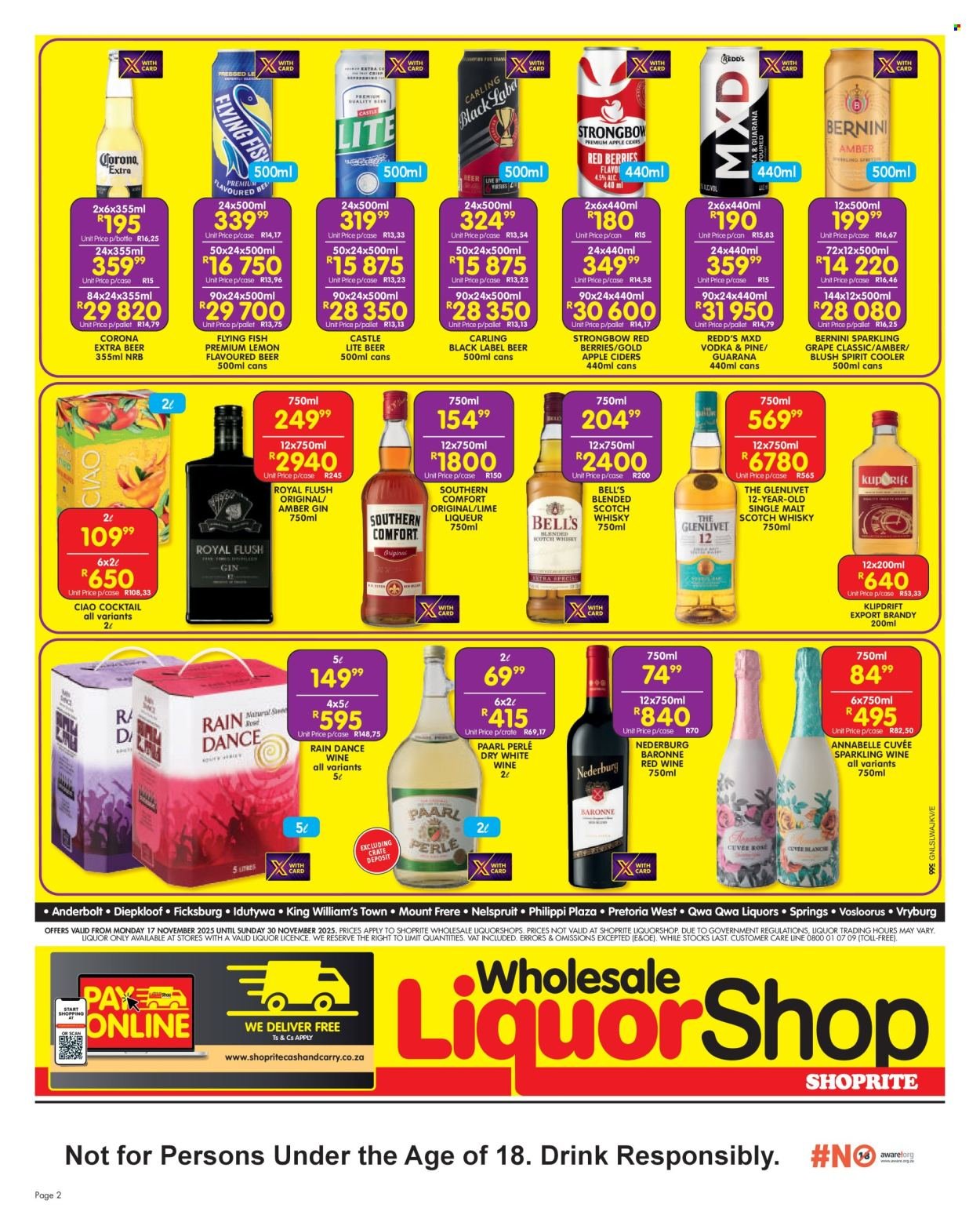SHOPRITE specials - Wholesale LiquorShop Deals Selected Stores (2025-11-17 - 2025-11-30) | 2