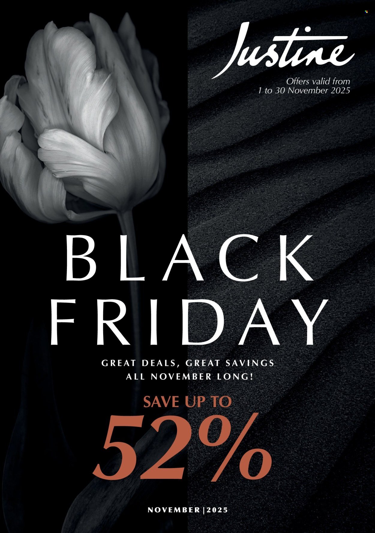 JUSTINE specials - BLACK FRIDAY EXTRA DEALS FLYER (2025-11-01 - 2025-11-30) | 1