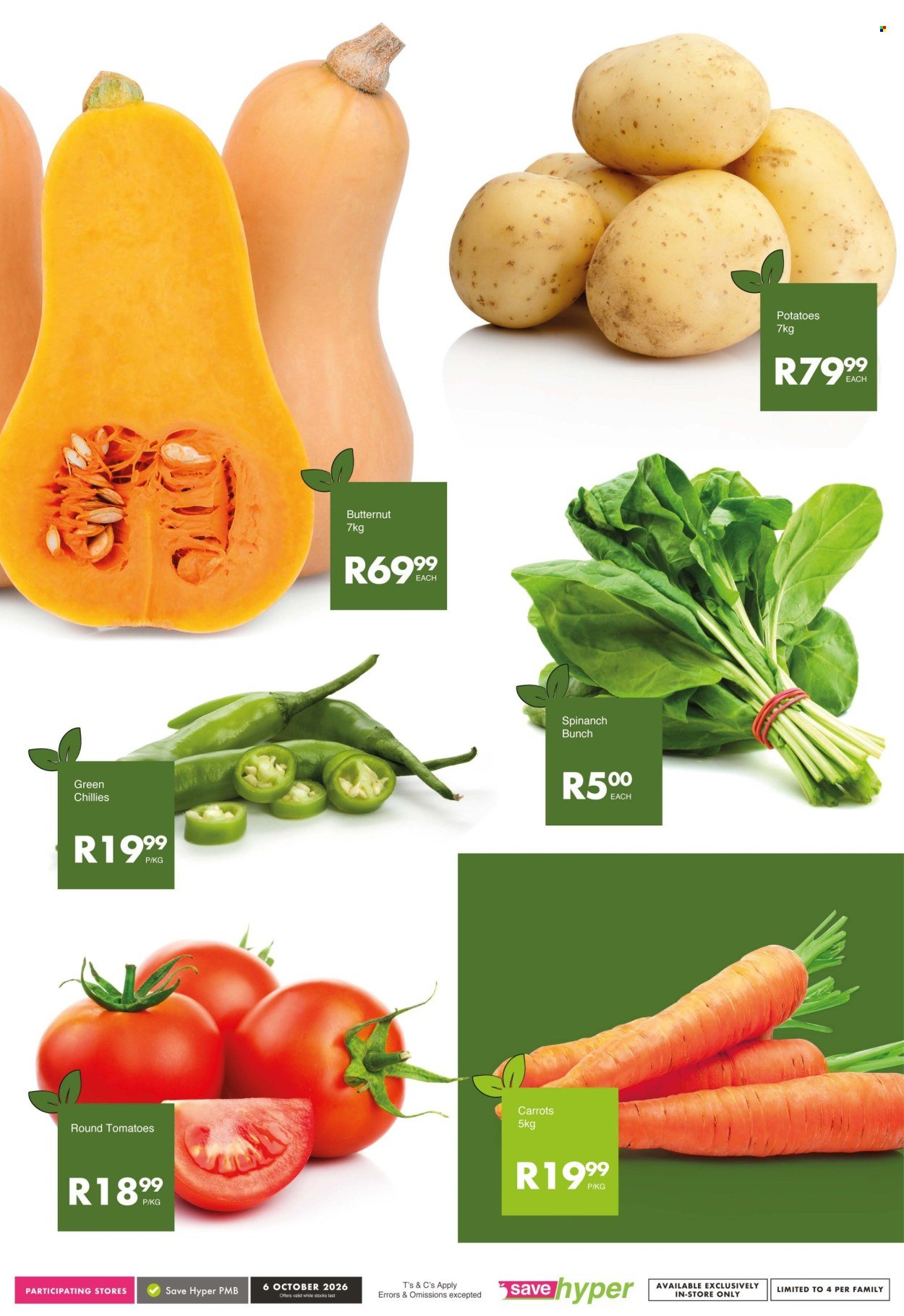 SAVE specials - From Tuesday 6 Oct 2026