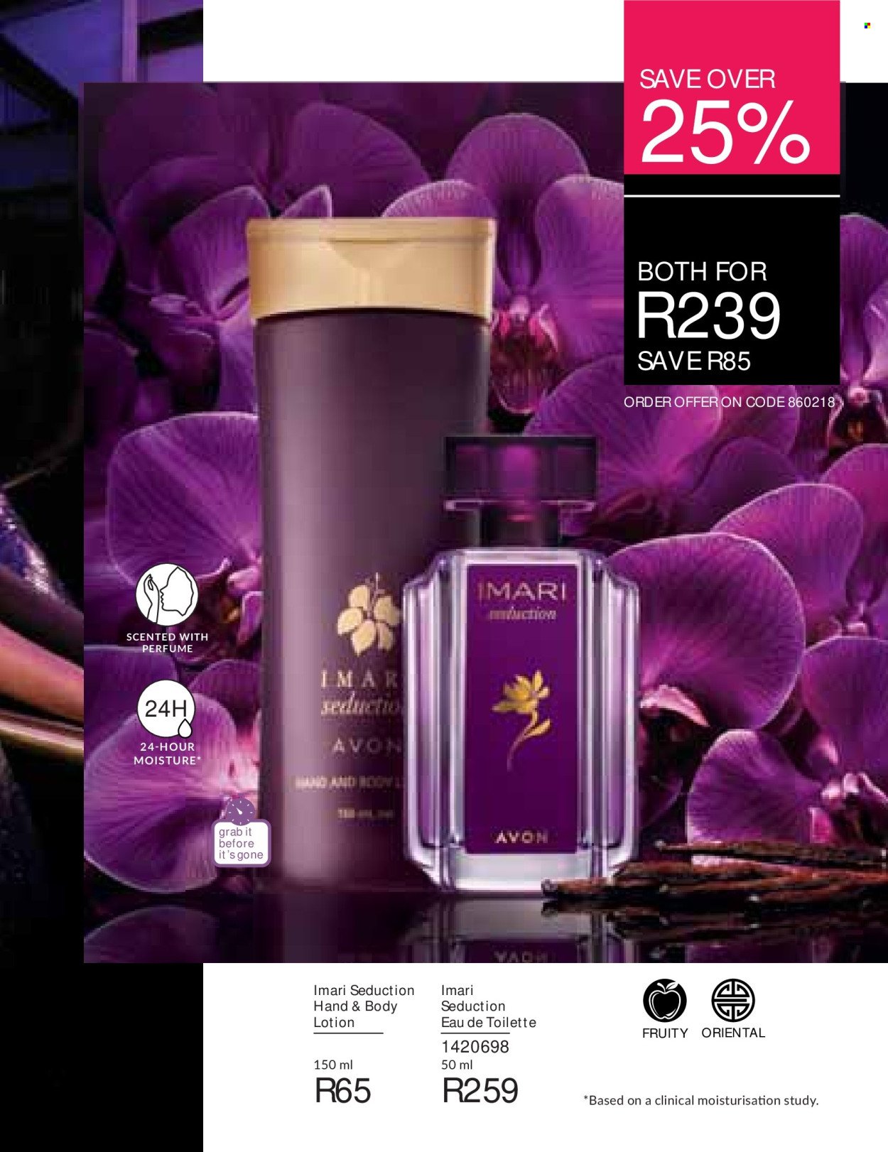 AVON specials - BACK  YOUR SENSUALITY WITH THE ICONIC IMARI FRAGRANCES
