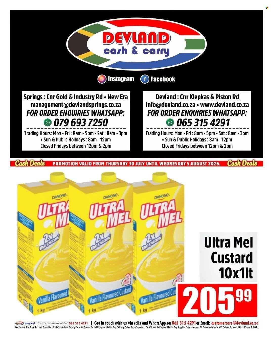 DEVLAND specials - From Thursday 30 Jul 2026