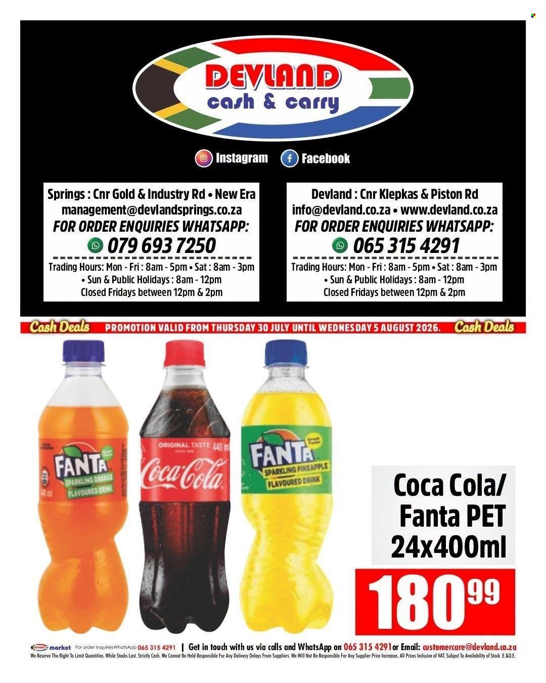 DEVLAND specials - From Thursday 30 Jul 2026