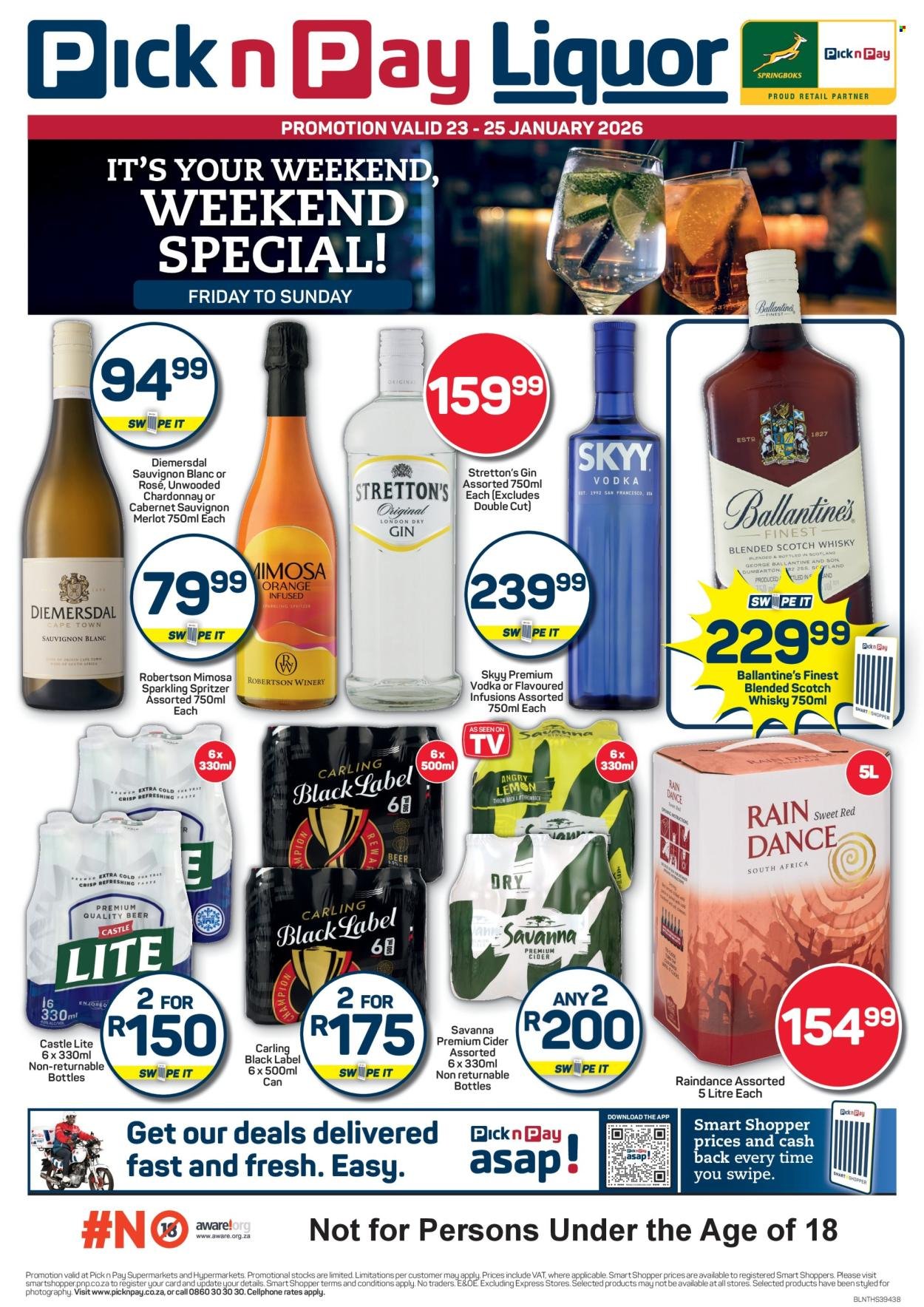 PICK N PAY specials - Liquor Weekend Specials (2026-01-23 - 2026-01-25) | 1