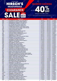 HIRSCH'S specials - From Saturday 20 Jun 2026