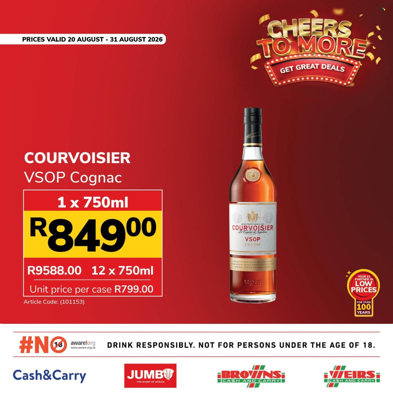 JUMBO CASH & CARRY specials - From Thursday 20 Aug 2026