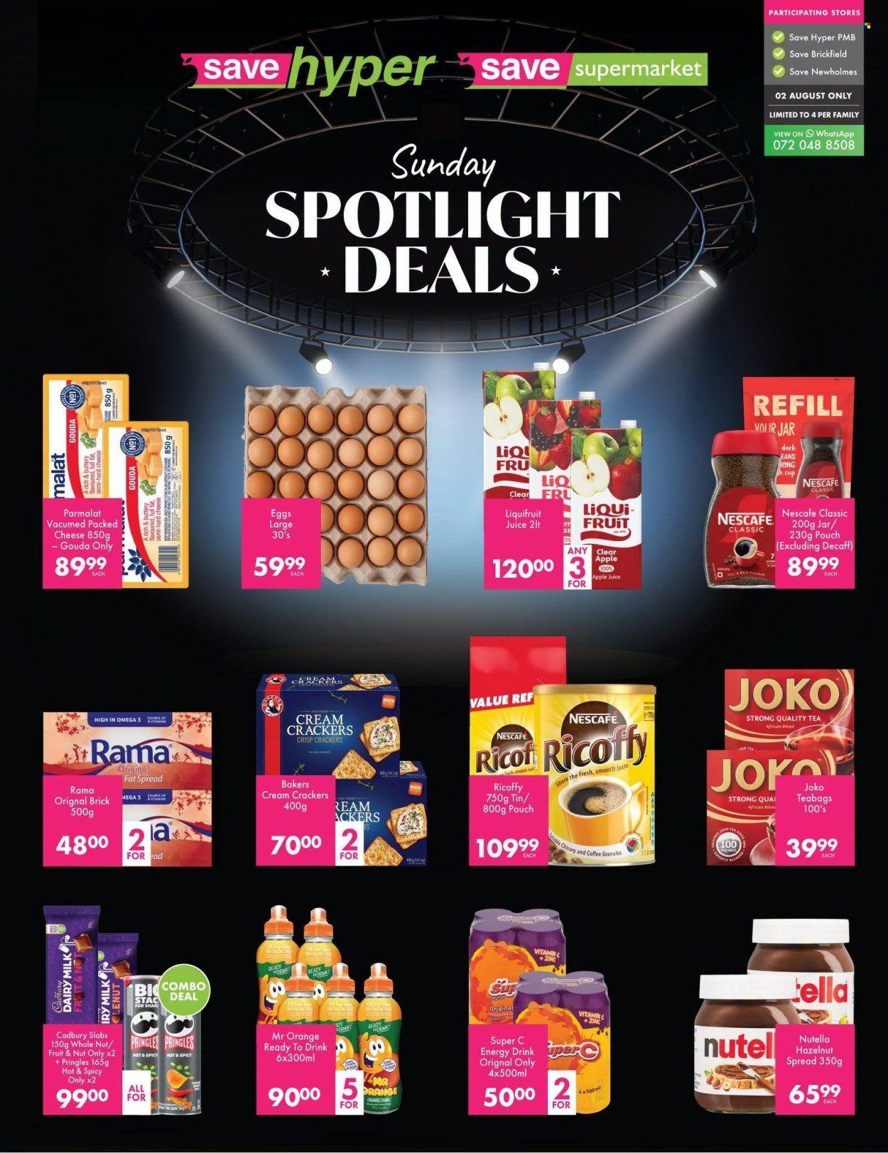 SAVE specials - From Sunday 2 Aug 2026