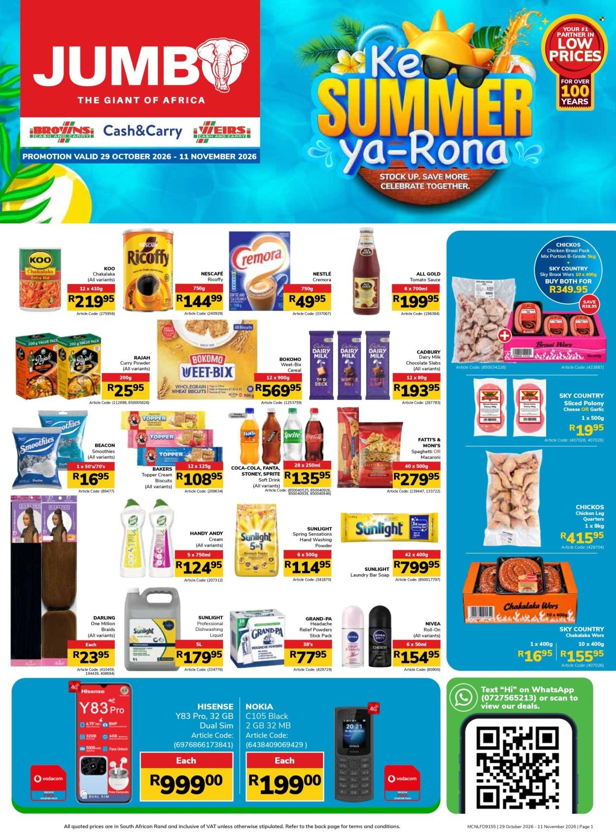 JUMBO CASH & CARRY specials - From Thursday 29 Oct 2026
