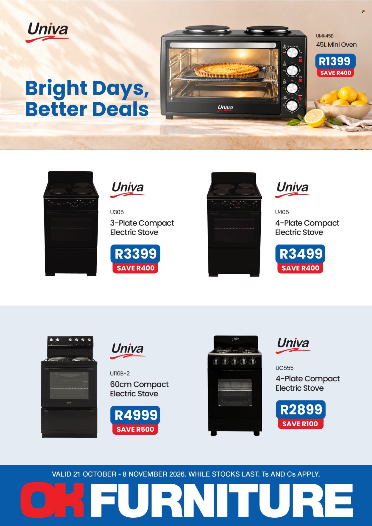 OK FURNITURE specials - From Wednesday 21 Oct 2026