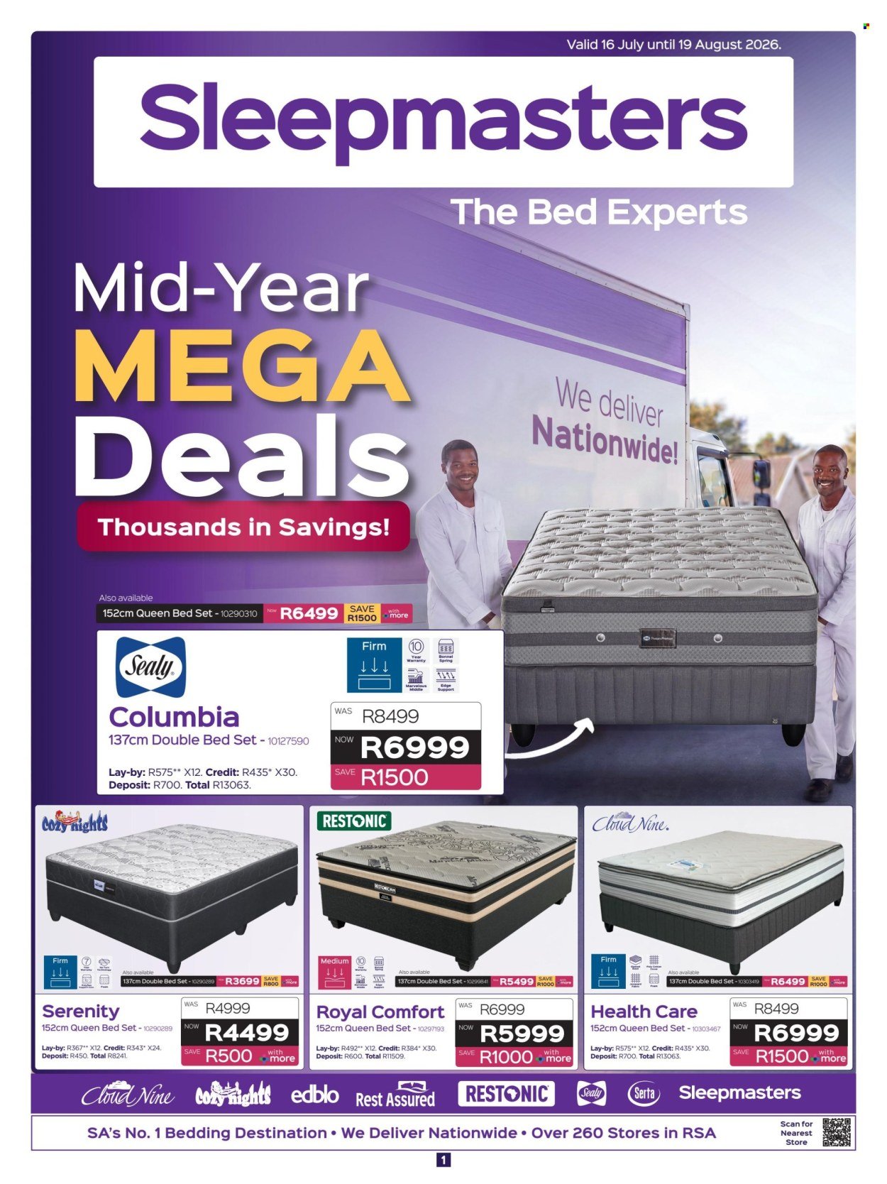 SLEEPMASTERS specials - From Thursday 16 Jul 2026