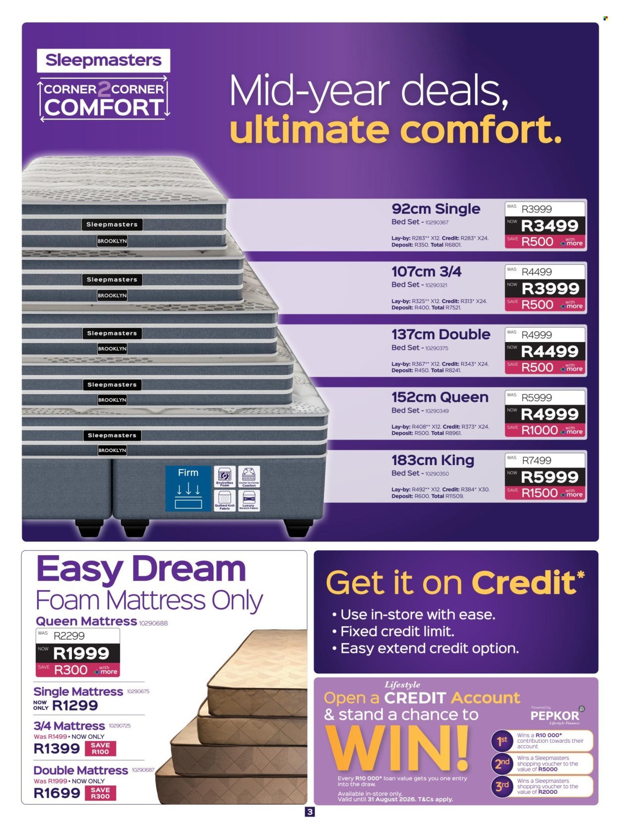 SLEEPMASTERS specials - From Thursday 16 Jul 2026