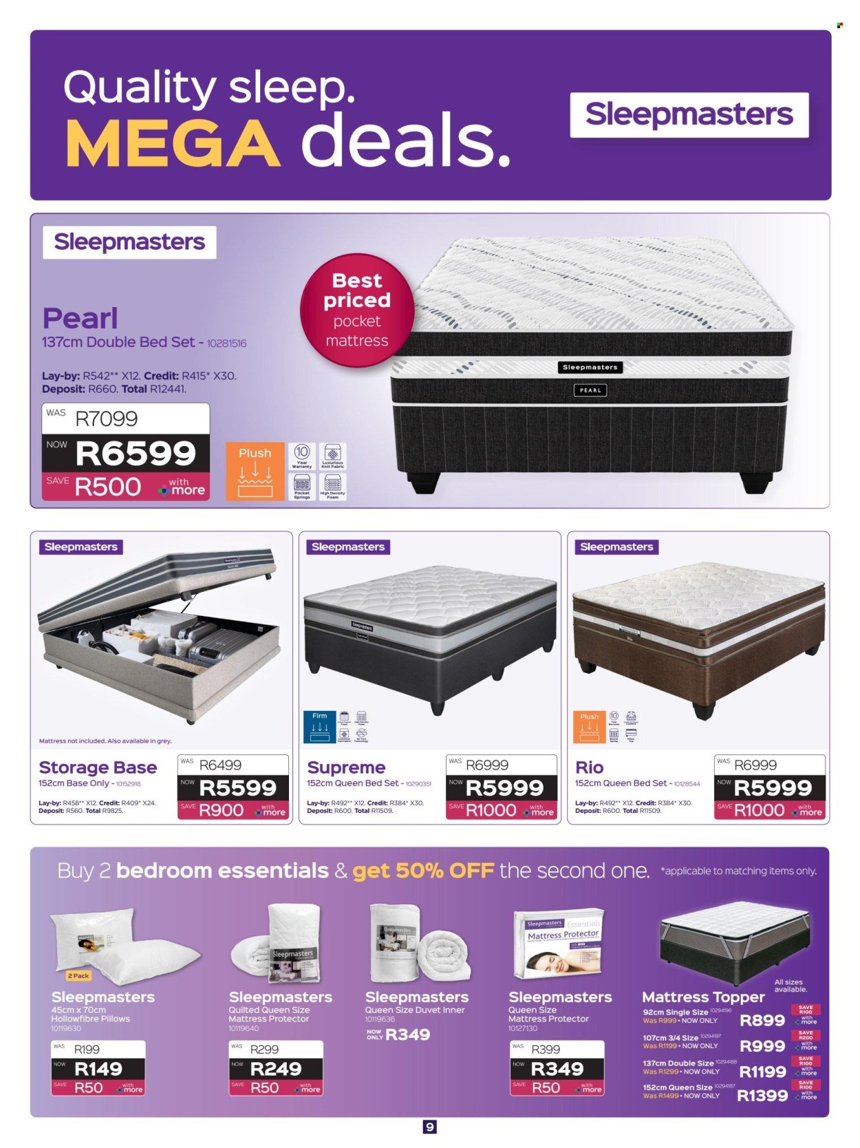 SLEEPMASTERS specials - From Thursday 16 Jul 2026