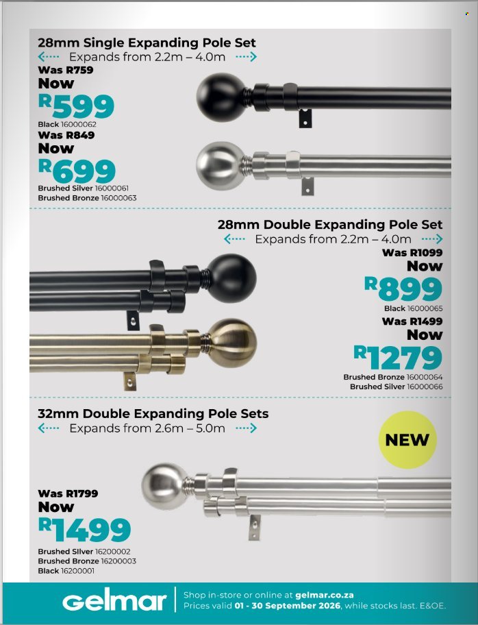 GELMAR specials - From Tuesday 1 Sept 2026
