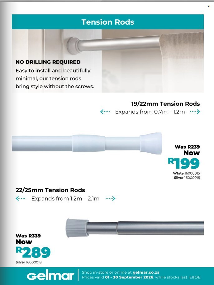 GELMAR specials - From Tuesday 1 Sept 2026