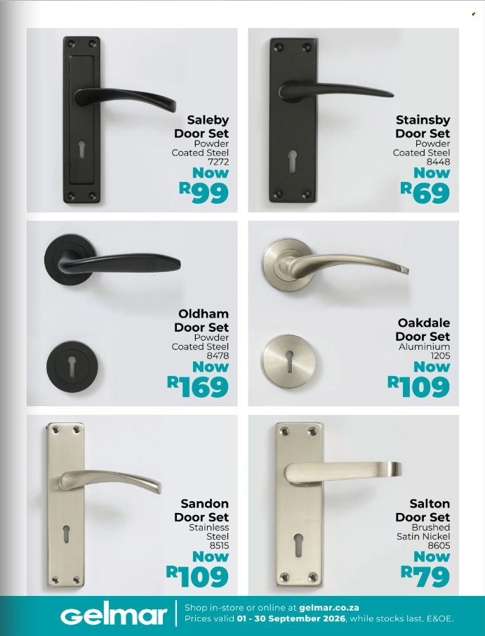 GELMAR specials - From Tuesday 1 Sept 2026