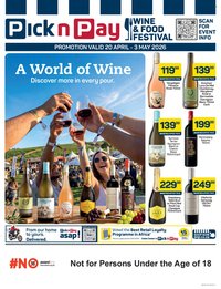 PICK N PAY specials - Cape Town Wine Festival Specials (2026-04-20 - 2026-05-03)