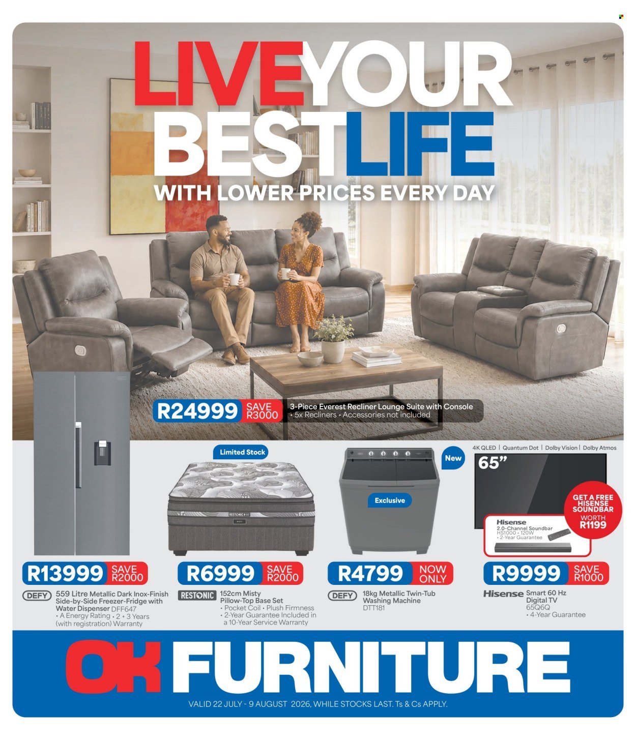 OK FURNITURE specials - From Wednesday 22 Jul 2026