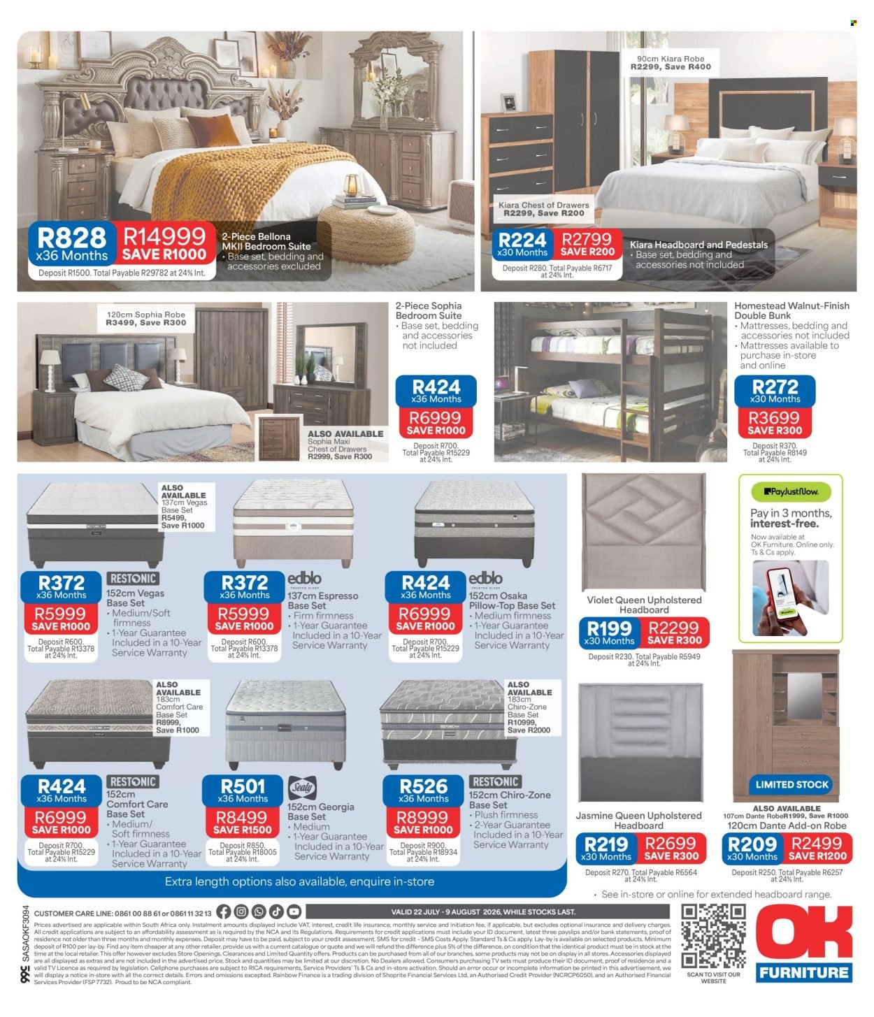 OK FURNITURE specials - From Wednesday 22 Jul 2026