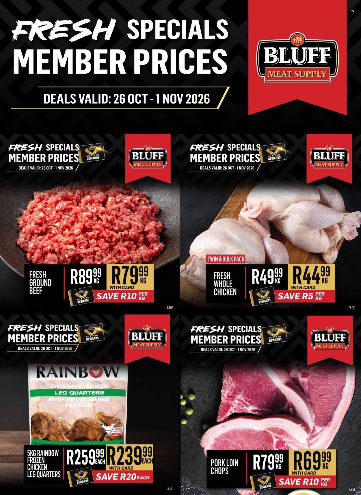 BLUFF MEAT SUPPLY specials - From Monday 26 Oct 2026