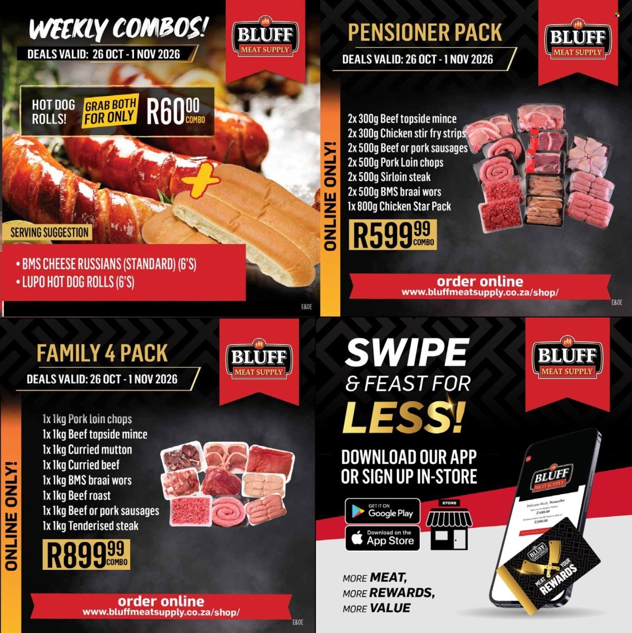 BLUFF MEAT SUPPLY specials - From Monday 26 Oct 2026