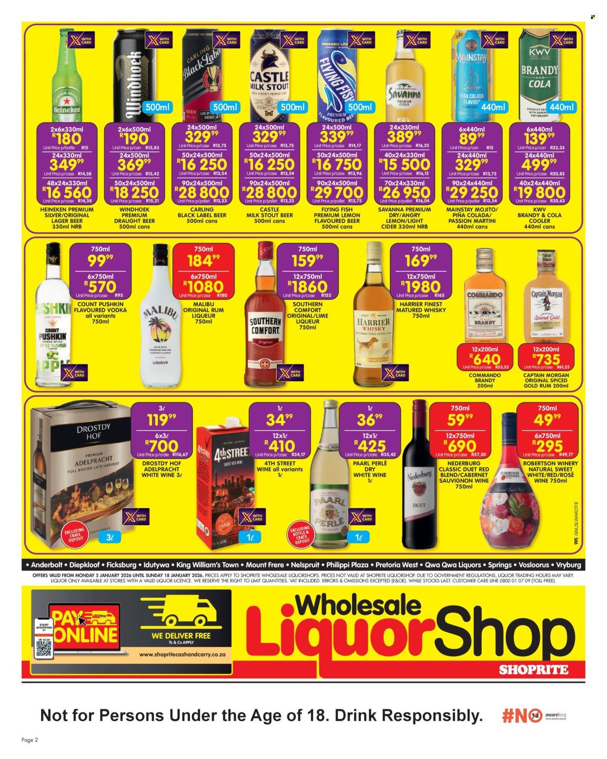 SHOPRITE specials - Wholesale LiquorShop Deals Selected Stores (2026-01-05 - 2026-01-18) | 2