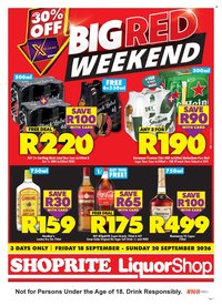 SHOPRITE specials - LiquorShop Big Red Weekend