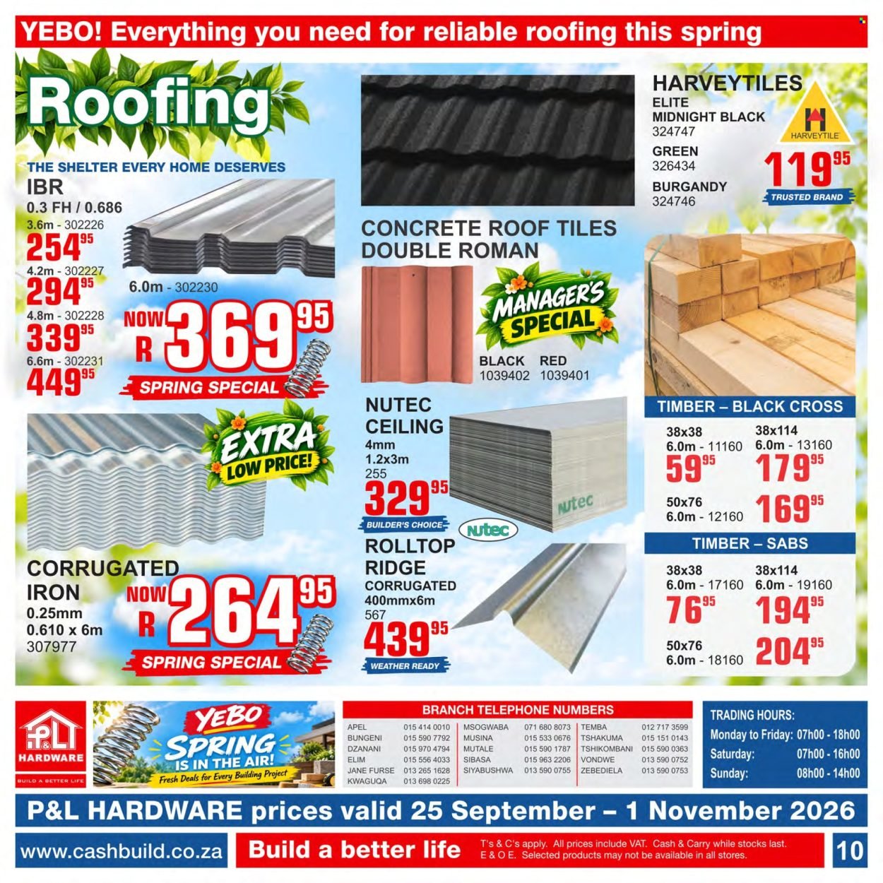 CASHBUILD specials - From Friday 25 Sept 2026