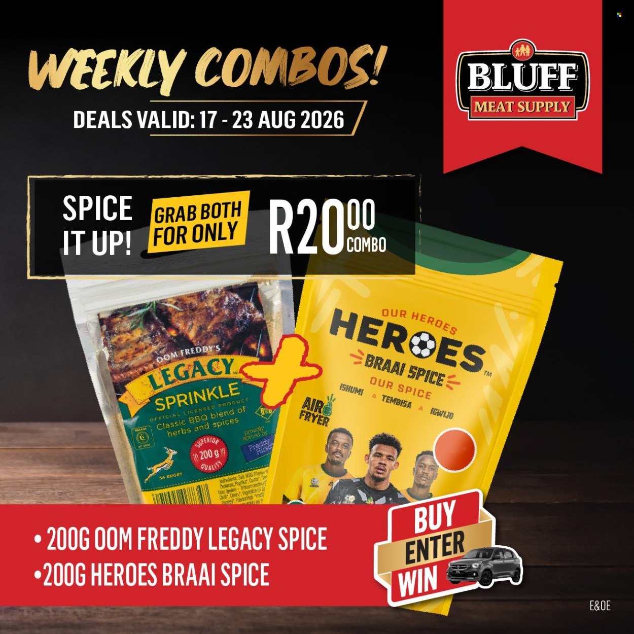 BLUFF MEAT SUPPLY specials - From Monday 17 Aug 2026