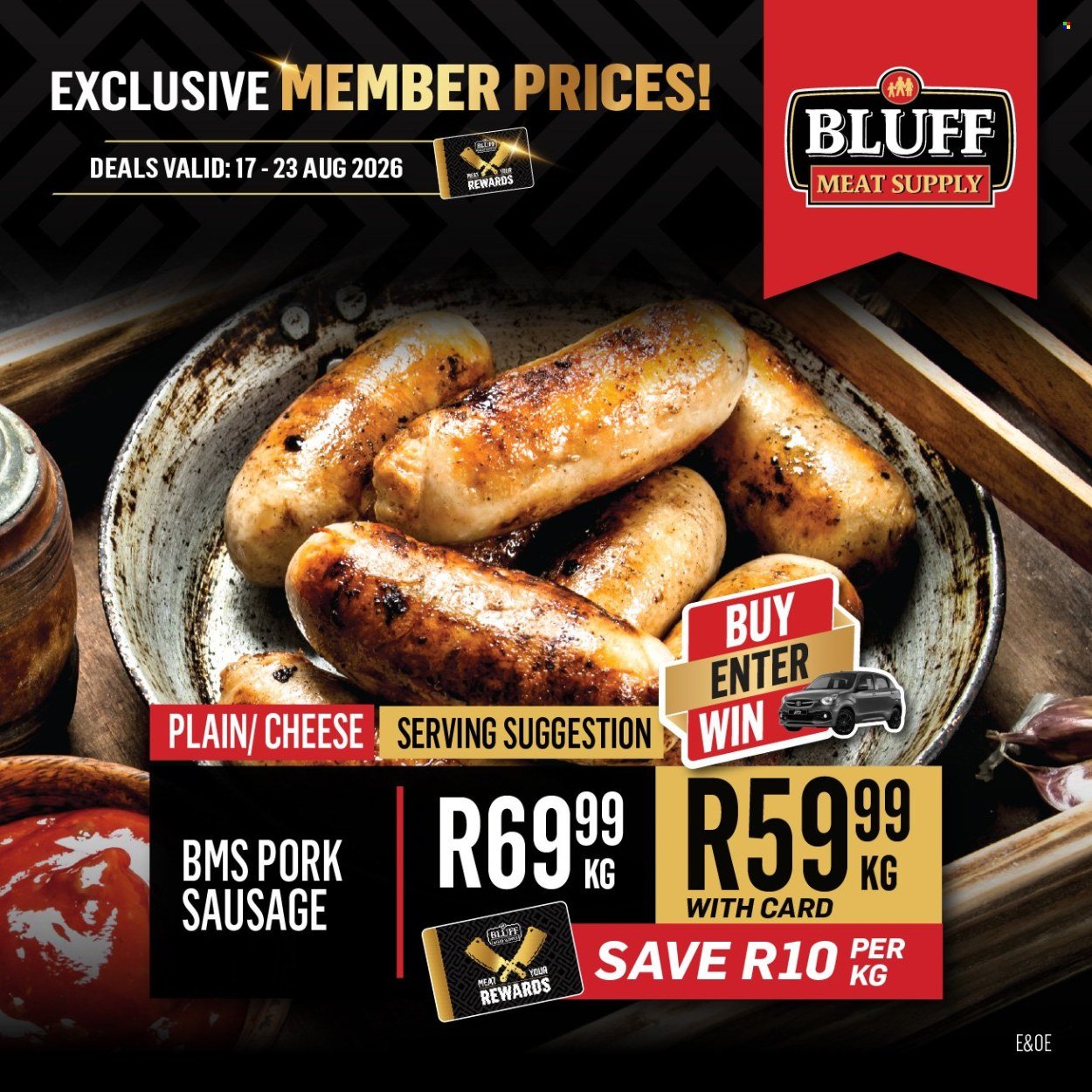 BLUFF MEAT SUPPLY specials - From Monday 17 Aug 2026