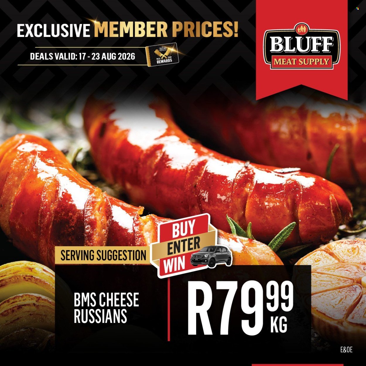 BLUFF MEAT SUPPLY specials - From Monday 17 Aug 2026