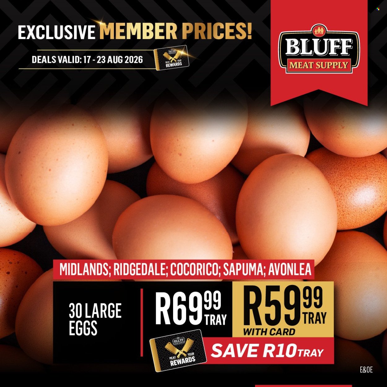 BLUFF MEAT SUPPLY specials - From Monday 17 Aug 2026